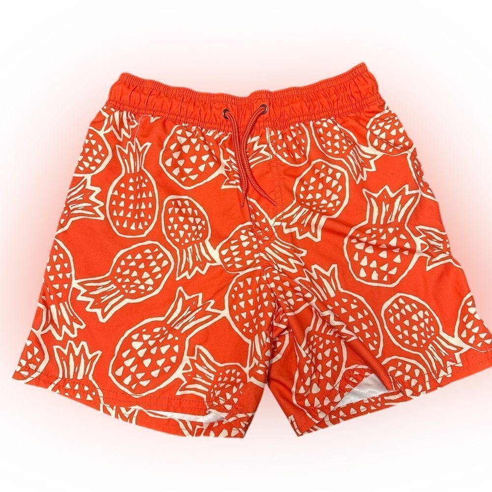 Boys carters size 8 bright, pineapple, swim trunks